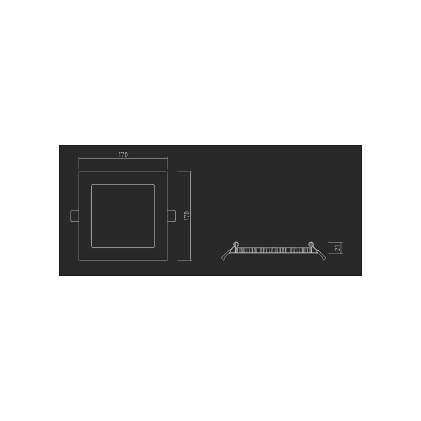 APLED - LED indbygningslampe til badeværelse SQUARE LED/12W/230V IP40 17x17 cm hvid