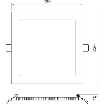 APLED - LED indbygningslampe til badeværelse SQUARE LED/18W/230V IP41 220x220 mm