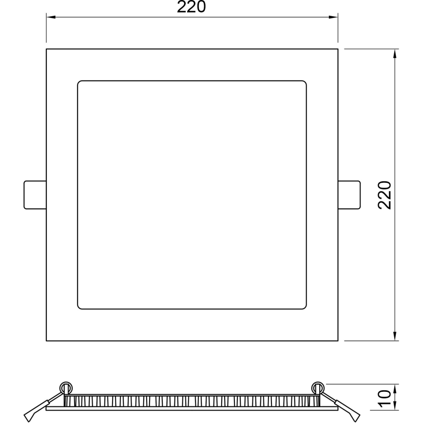 APLED - LED indbygningslampe til badeværelse SQUARE LED/18W/230V IP41 220x220 mm