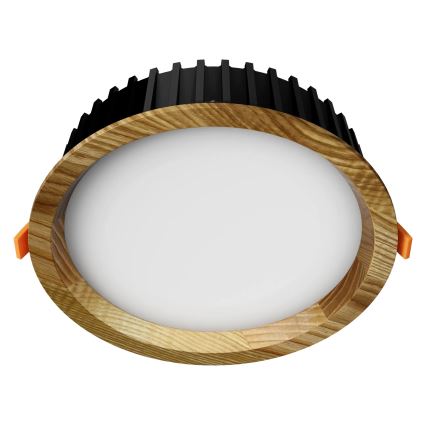 APLED - LED indbygningslampe RONDO WOODLINE LED/12W/230V 3000K diameter 20 cm aske massivt træ