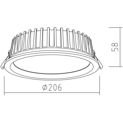 APLED - LED indbygningslampe RONDO WOODLINE LED/12W/230V 3000K diameter 20 cm aske massivt træ