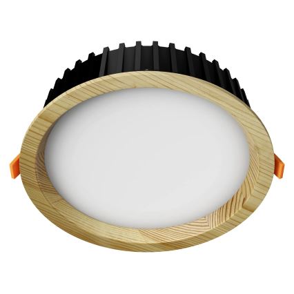 APLED - LED indbygningslampe RONDO WOODLINE LED/12W/230V 3000K diameter 20 cm fyrretræ massivt træ