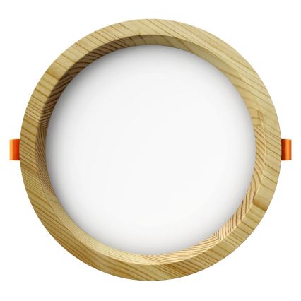 APLED - LED indbygningslampe RONDO WOODLINE LED/12W/230V 3000K diameter 20 cm fyrretræ massivt træ