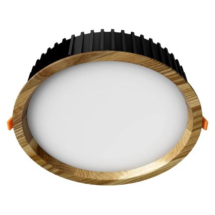 APLED - LED indbygningslampe RONDO WOODLINE LED/18W/230V 3000K diameter 26 cm aske massivt træ