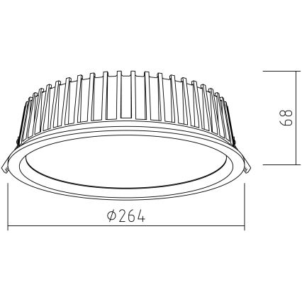 APLED - LED indbygningslampe RONDO WOODLINE LED/18W/230V 3000K diameter 26 cm aske massivt træ