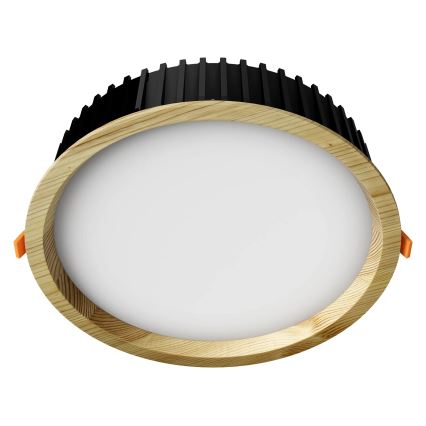 APLED - LED indbygningslampe RONDO WOODLINE LED/18W/230V 3000K diameter 26 cm fyrretræ massivt træ