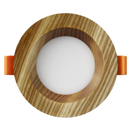 APLED - LED indbygningslampe RONDO WOODLINE LED/3W/230V 3000K diameter 9 cm aske massivt træ