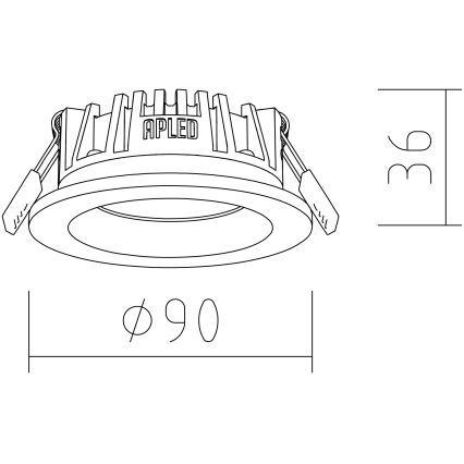 APLED - LED indbygningslampe RONDO WOODLINE LED/3W/230V 3000K diameter 9 cm aske massivt træ