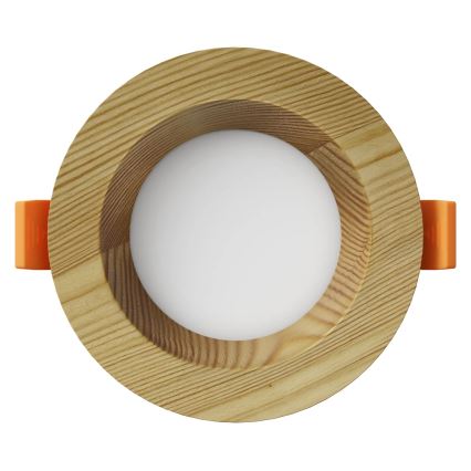 APLED - LED indbygningslampe RONDO WOODLINE LED/3W/230V 3000K diameter 9 cm fyrretræ massivt træ