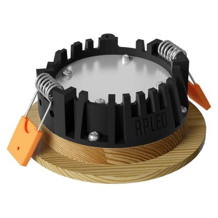 APLED - LED indbygningslampe RONDO WOODLINE LED/3W/230V 3000K diameter 9 cm fyrretræ massivt træ