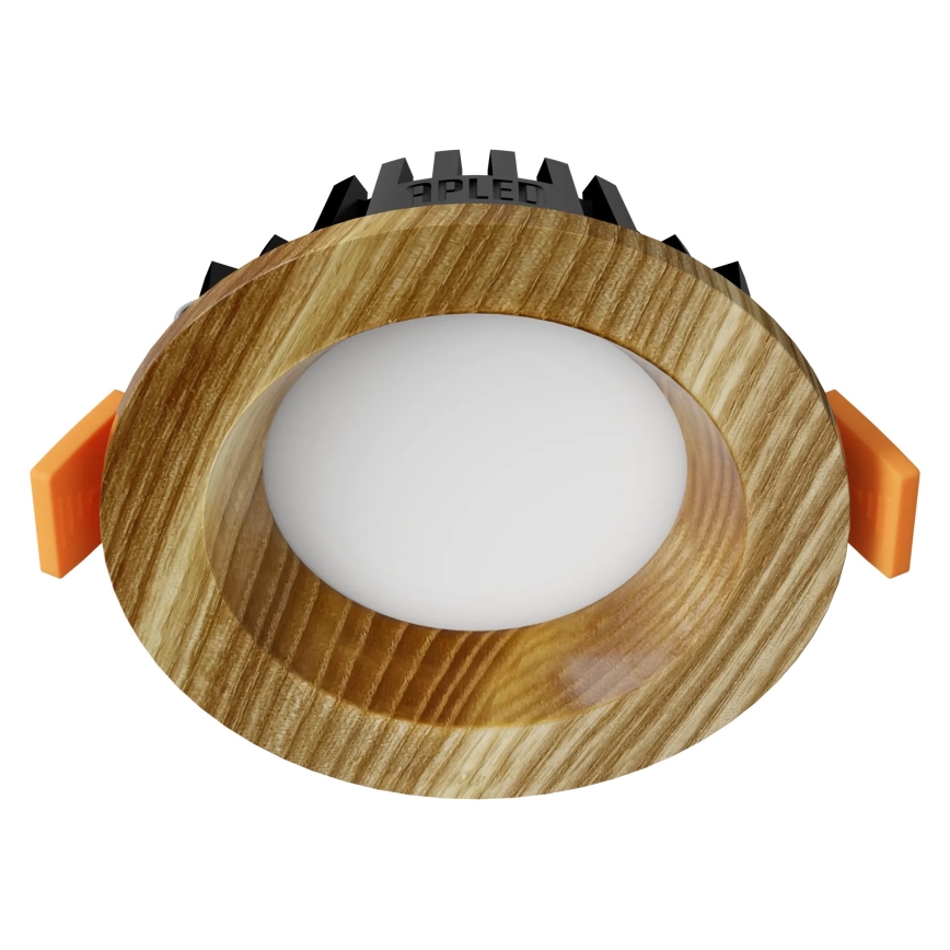 APLED - LED indbygningslampe RONDO WOODLINE LED/3W/230V 4000K diameter 9 cm aske massivt træ