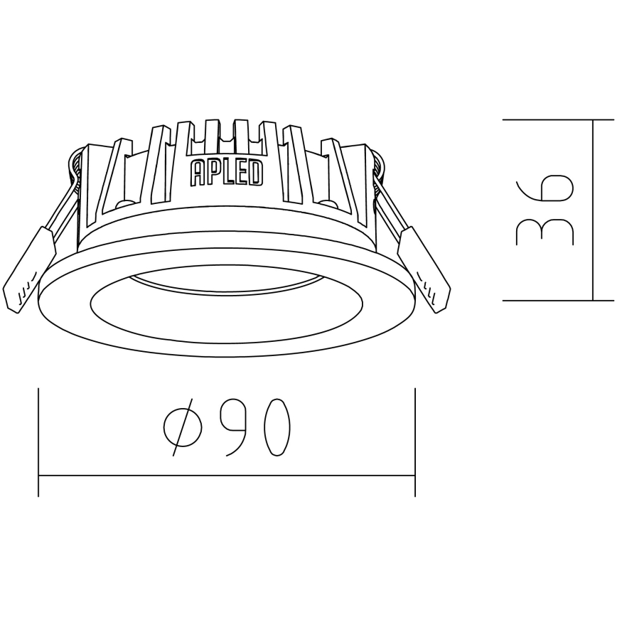 APLED - LED indbygningslampe RONDO WOODLINE LED/3W/230V 4000K diameter 9 cm aske massivt træ