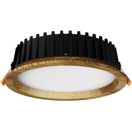 APLED - LED indbygningslampe RONDO WOODLINE LED/6W/230V 3000K diameter 15 cm aske massivt træ