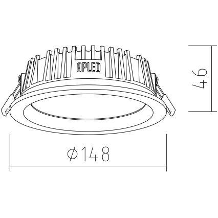 APLED - LED indbygningslampe RONDO WOODLINE LED/6W/230V 3000K diameter 15 cm aske massivt træ