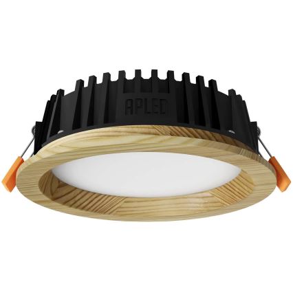 APLED - LED indbygningslampe RONDO WOODLINE LED/6W/230V 3000K diameter 15 cm fyrretræ massivt træ