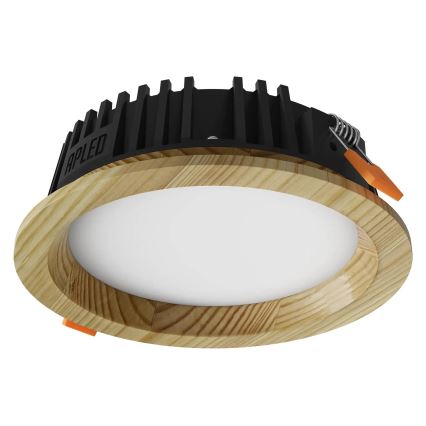 APLED - LED indbygningslampe RONDO WOODLINE LED/6W/230V 3000K diameter 15 cm fyrretræ massivt træ