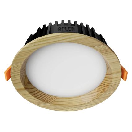 APLED - LED indbygningslampe RONDO WOODLINE LED/6W/230V 3000K diameter 15 cm fyrretræ massivt træ