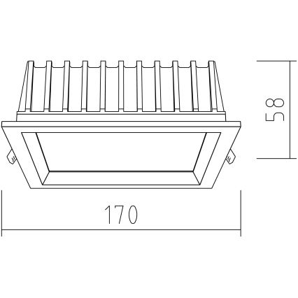 APLED - LED indbygningslampe SQUARE WOODLINE LED/12W/230V 3000K 17x17 cm aske massivt træ