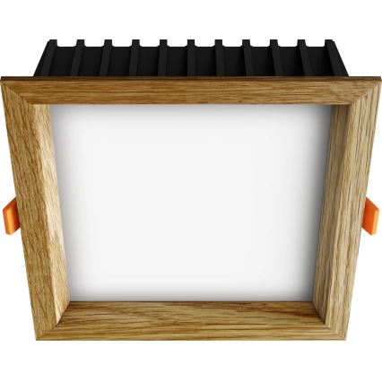 APLED - LED indbygningslampe SQUARE WOODLINE LED/12W/230V 3000K 17x17 cm eg massivt træ