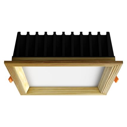 APLED - LED indbygningslampe SQUARE WOODLINE LED/12W/230V 3000K 17x17 cm fyrretræ massivt træ