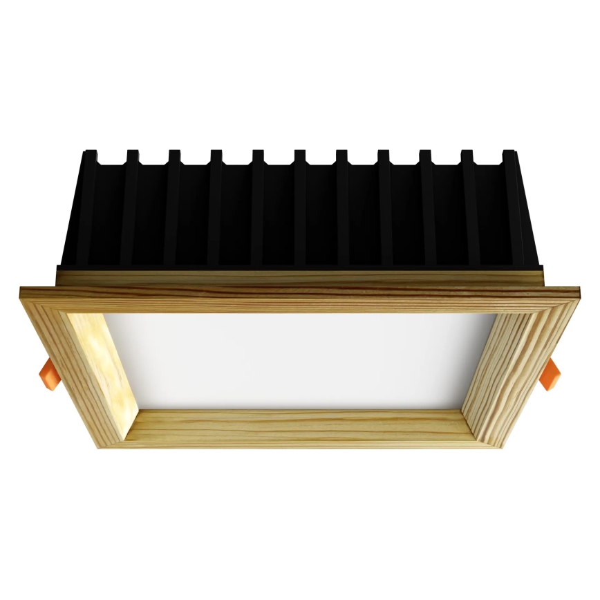 APLED - LED indbygningslampe SQUARE WOODLINE LED/12W/230V 4000K 17x17 cm fyrretræ massivt træ