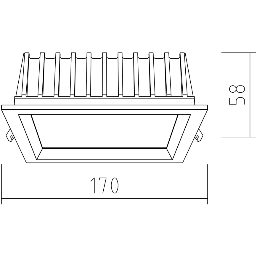 APLED - LED indbygningslampe SQUARE WOODLINE LED/12W/230V 4000K 17x17 cm fyrretræ massivt træ