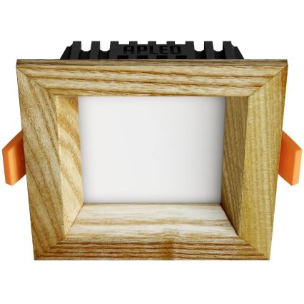 APLED - LED indbygningslampe SQUARE WOODLINE LED/3W/230V 3000K 9x9 cm aske massivt træ