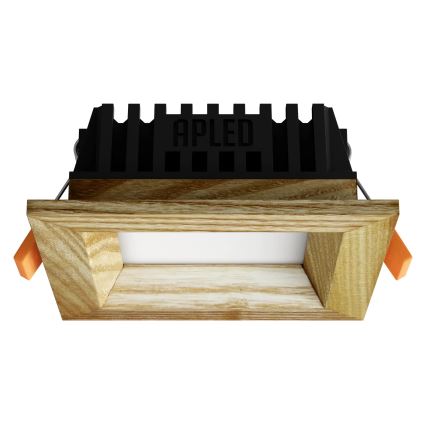 APLED - LED indbygningslampe SQUARE WOODLINE LED/3W/230V 3000K 9x9 cm aske massivt træ