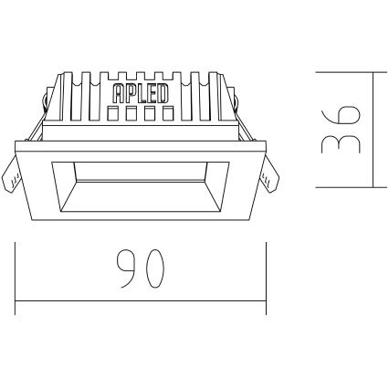 APLED - LED indbygningslampe SQUARE WOODLINE LED/3W/230V 3000K 9x9 cm aske massivt træ