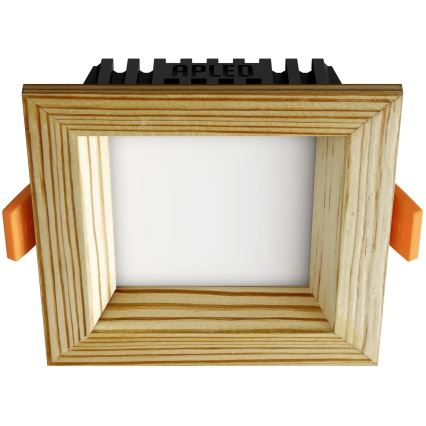 APLED - LED indbygningslampe SQUARE WOODLINE LED/3W/230V 3000K 9x9 cm fyrretræ massivt træ