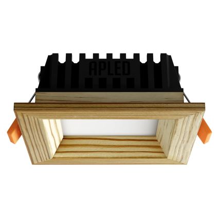 APLED - LED indbygningslampe SQUARE WOODLINE LED/3W/230V 3000K 9x9 cm fyrretræ massivt træ