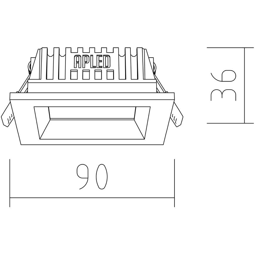 APLED - LED indbygningslampe SQUARE WOODLINE LED/3W/230V 4000K 9x9 cm aske massivt træ