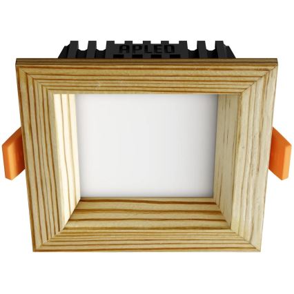 APLED - LED indbygningslampe SQUARE WOODLINE LED/3W/230V 4000K 9x9 cm fyrretræ massivt træ