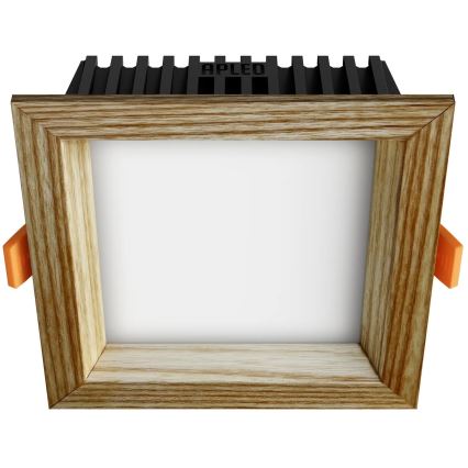 APLED - LED indbygningslampe SQUARE WOODLINE LED/6W/230V 3000K 12x12 cm aske massivt træ