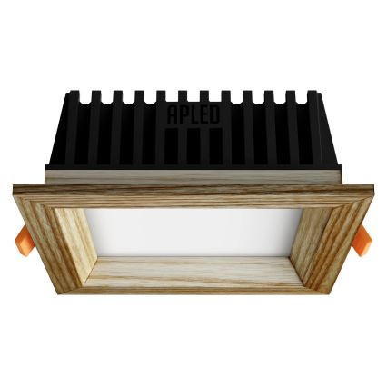 APLED - LED indbygningslampe SQUARE WOODLINE LED/6W/230V 3000K 12x12 cm aske massivt træ