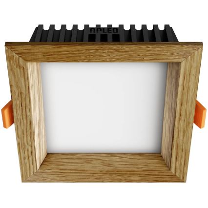 APLED - LED indbygningslampe SQUARE WOODLINE LED/6W/230V 3000K 12x12 cm eg massivt træ