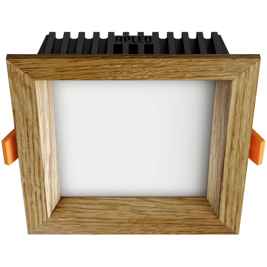 APLED - LED indbygningslampe SQUARE WOODLINE LED/6W/230V 3000K 12x12 cm eg massivt træ