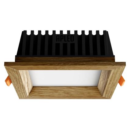 APLED - LED indbygningslampe SQUARE WOODLINE LED/6W/230V 3000K 12x12 cm eg massivt træ