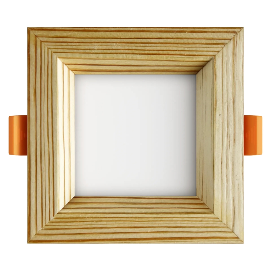 APLED - LED indbygningslampe SQUARE WOODLINE LED/6W/230V 3000K 12x12 cm fyrretræ massivt træ