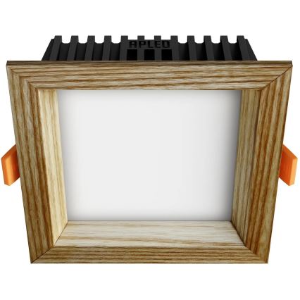 APLED - LED indbygningslampe SQUARE WOODLINE LED/6W/230V 4000K 12x12 cm aske massivt træ