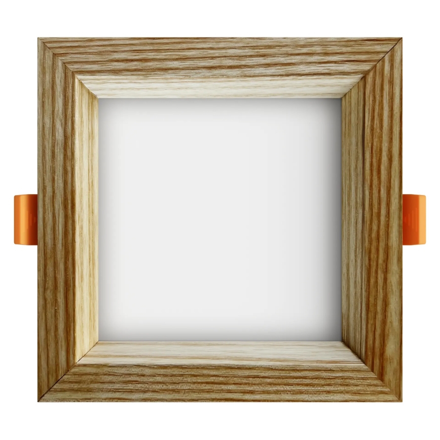 APLED - LED indbygningslampe SQUARE WOODLINE LED/6W/230V 4000K 12x12 cm aske massivt træ