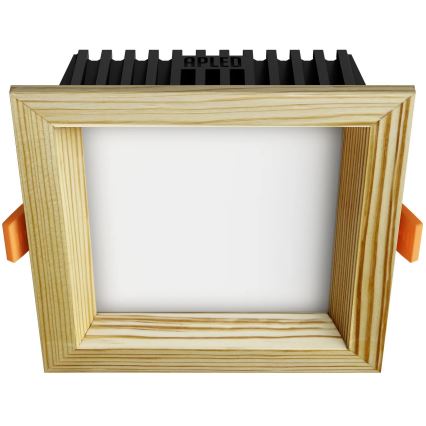 APLED - LED indbygningslampe SQUARE WOODLINE LED/6W/230V 4000K 12x12 cm fyrretræ massivt træ