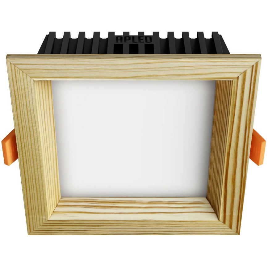 APLED - LED indbygningslampe SQUARE WOODLINE LED/6W/230V 4000K 12x12 cm fyrretræ massivt træ