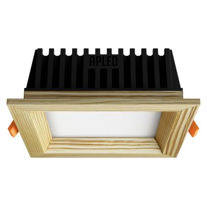 APLED - LED indbygningslampe SQUARE WOODLINE LED/6W/230V 4000K 12x12 cm fyrretræ massivt træ