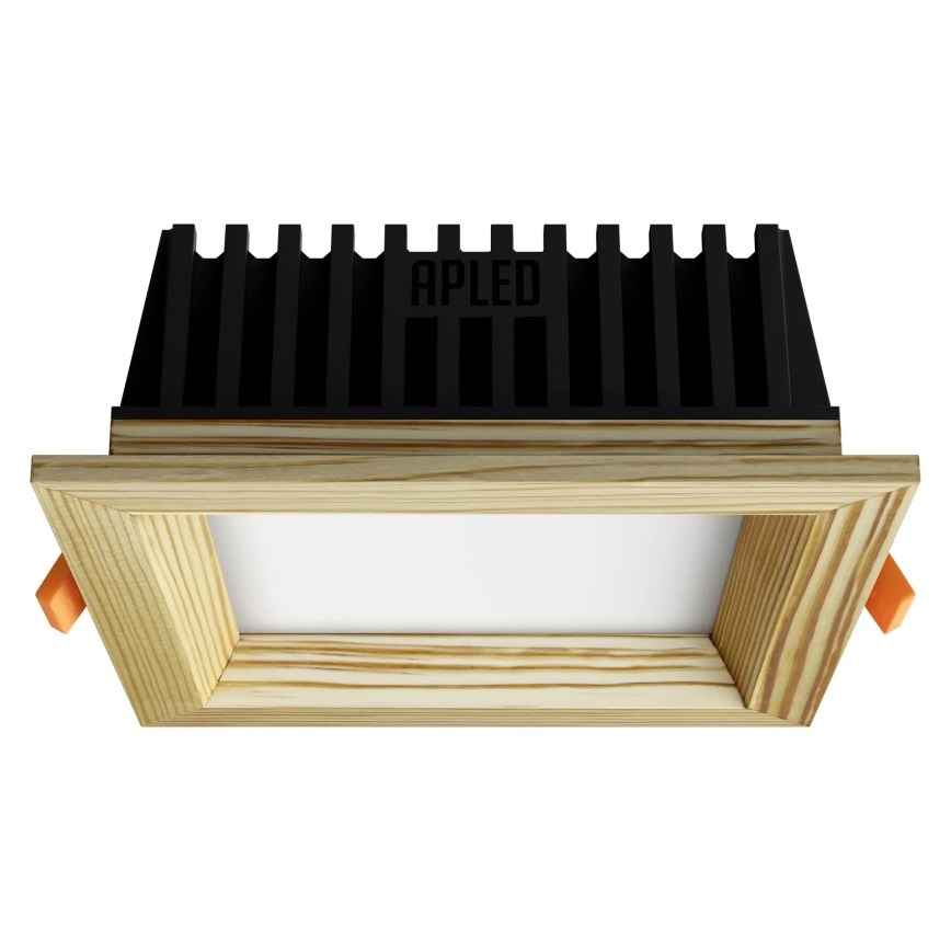 APLED - LED indbygningslampe SQUARE WOODLINE LED/6W/230V 4000K 12x12 cm fyrretræ massivt træ
