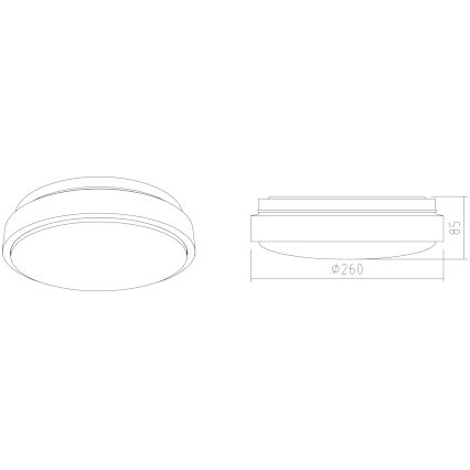 APLED - LED loftlampe LENS PP TRICOLOR LED/12W/230V IP41 2700 - 6500K 825lm