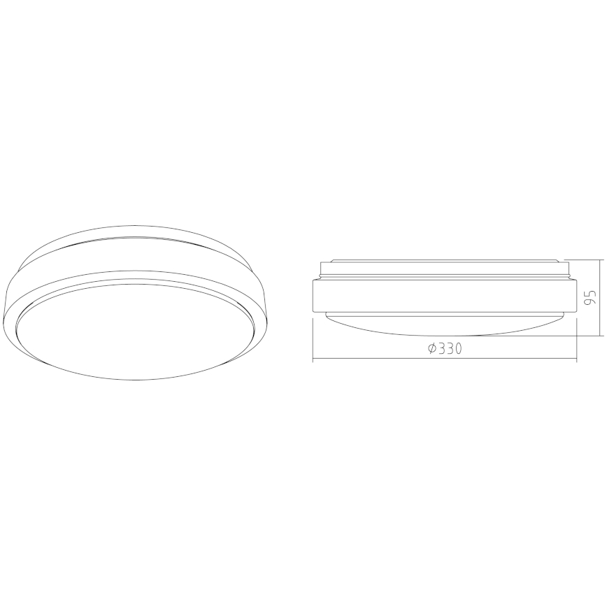 APLED - LED loftlampe LENS R TRICOLOR LED/18W/230V IP41 2700 - 6500K + til nødsituationer