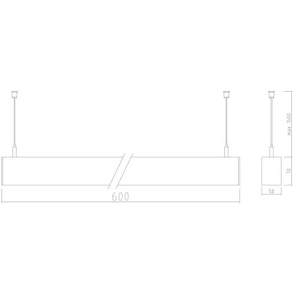 APLED - LED pendel LOOK LED/23W/230V 4000K 60 cm sølvfarvet