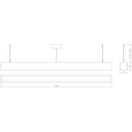 APLED - LED pendel LOOK LED/36W/230V 4000K 120 cm eg