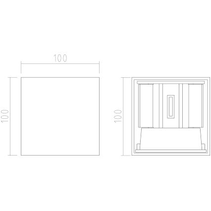 APLED - Udendørs LED væglampe CUBE 2xLED/3W/230V IP65